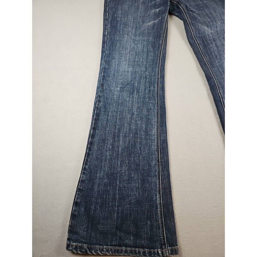 White House Black Market Jeans Size 6R Blanc Flare Leg Embroidered Pockets 31x33 - Picture 5 of 15